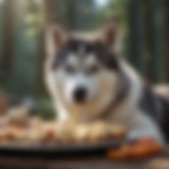 Siberian Husky on a feeding schedule