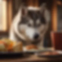 Siberian Husky enjoying a nutritious meal