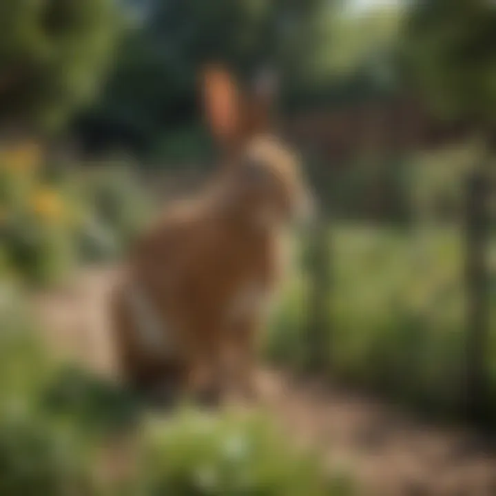 A well-maintained garden with rabbit-proof fencing