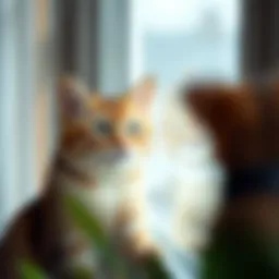 Cat examining a screen
