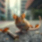Illustration showing mouse behavior in urban environments