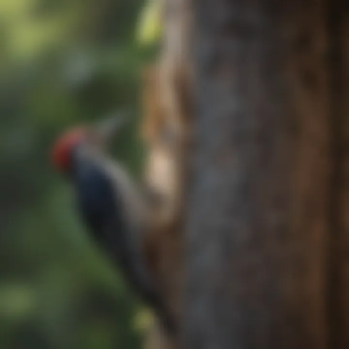 Various woodpecker deterrents installed around a house