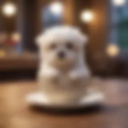 A playful teacup Maltese puppy in a cozy environment