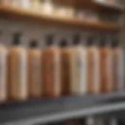 A collection of premium dry dog shampoos lined up on a shelf, showcasing various brands and packaging designs.