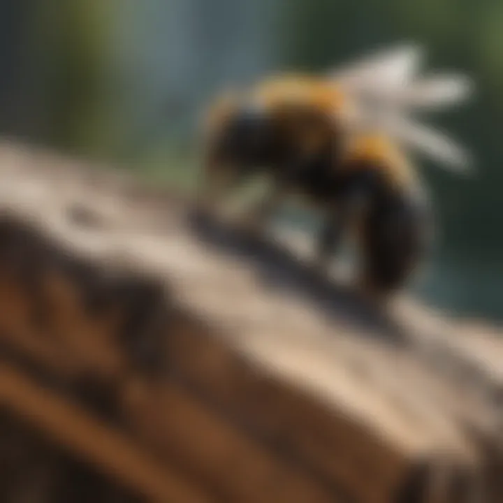 Damaged wooden structure caused by carpenter bees