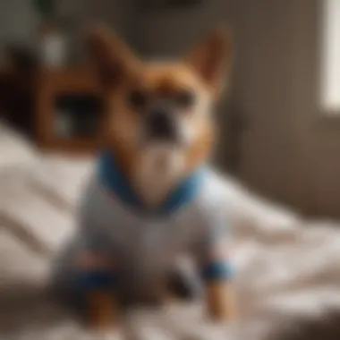 Various fabric options for dog pajamas displayed