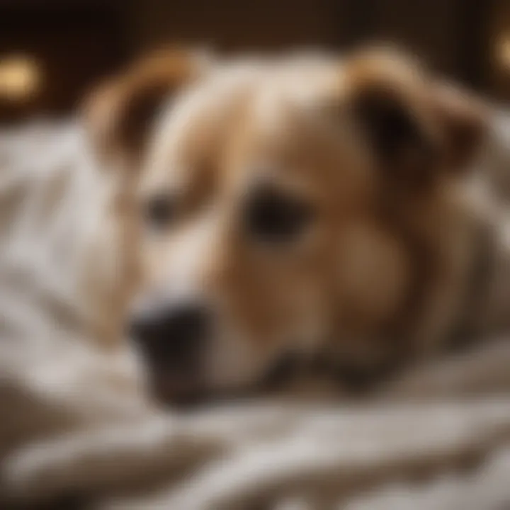 Close-up of a medium dog's pajamas showing intricate design
