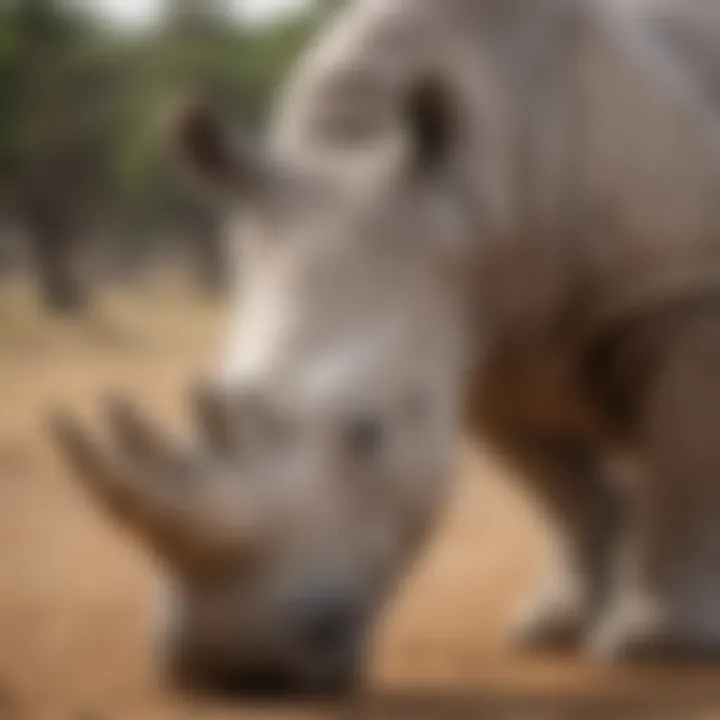 Scientists conducting research on northern white rhinos.