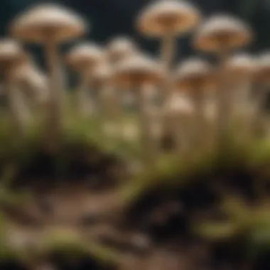 A close-up view of healthy mushroom mycelium spreading in a substrate.