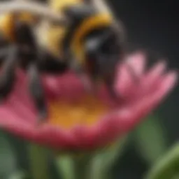 Close-up of a bumble bee on a vibrant flower
