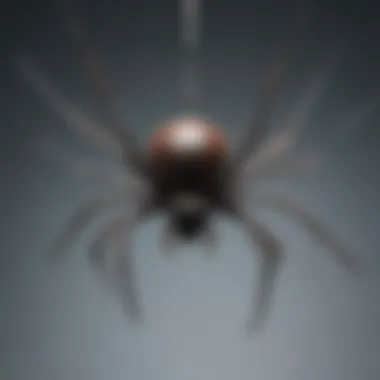 A flying spider gliding through the air using its silk