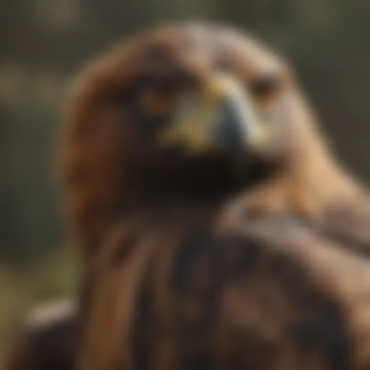 Close-up of a golden eagle's striking features