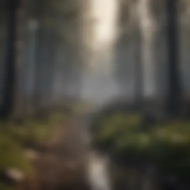 Forest Ecosystem Affected by Wildfires A lush forest ecosystem ravaged by wildfires attributed to climate change.