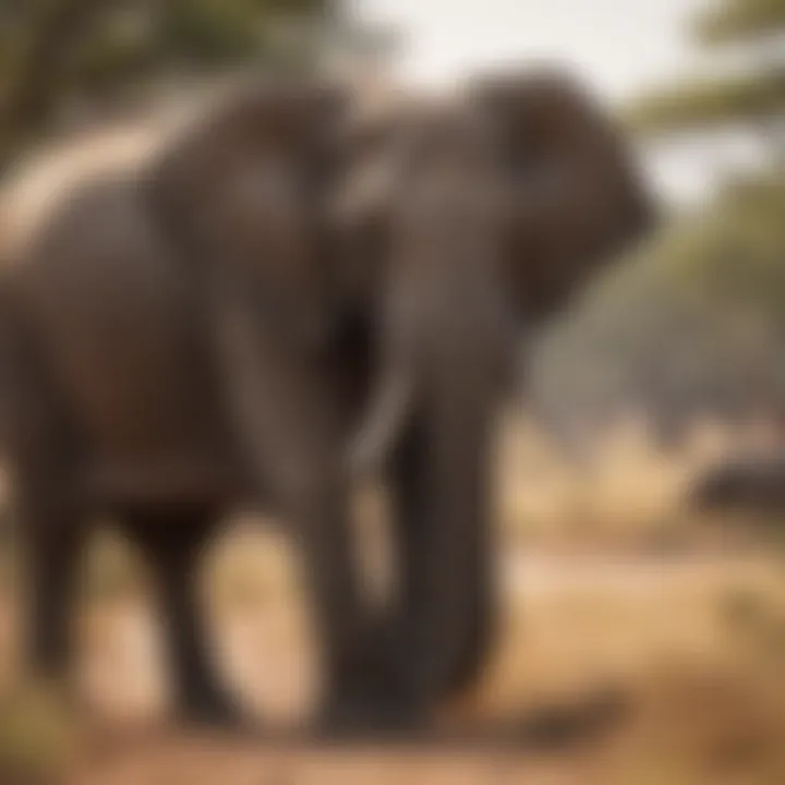 Majestic elephant roaming in the savanna