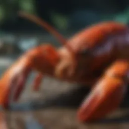 A vibrant Caribbean lobster showcasing its unique coloration and texture.