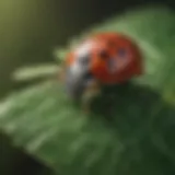 Close-up of a ladybug on a leaf showcasing its vibrant colors and spots