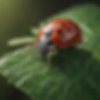 Vivid Colors of a Ladybug Close-up of a ladybug on a leaf showcasing its vibrant colors and spots