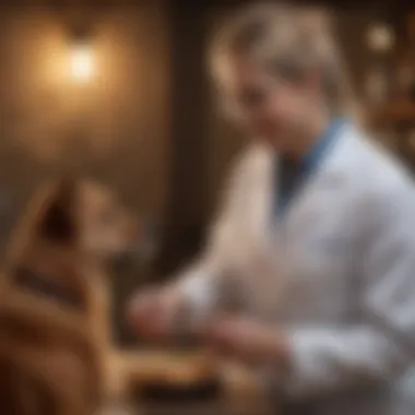 A veterinarian discussing dietary options with a dog owner