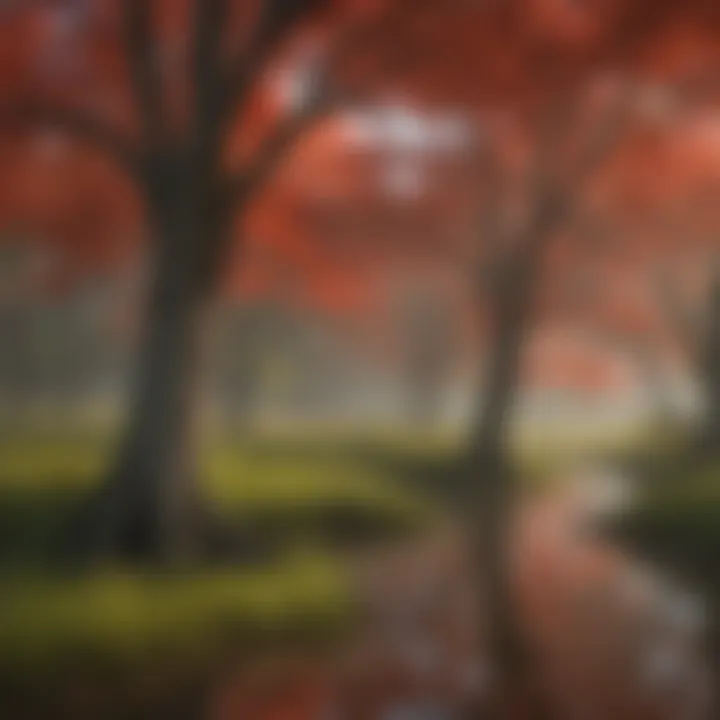 Ecological habitat featuring red maple trees in Louisiana wetlands
