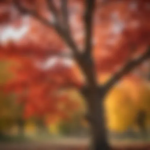 Vibrant red foliage of the red maple tree showcasing its seasonal beauty