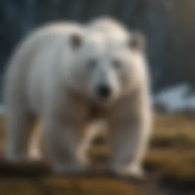 Solitary Polar Bear in Its Habitat A solitary polar bear in its natural habitat illustrating solitary tendencies