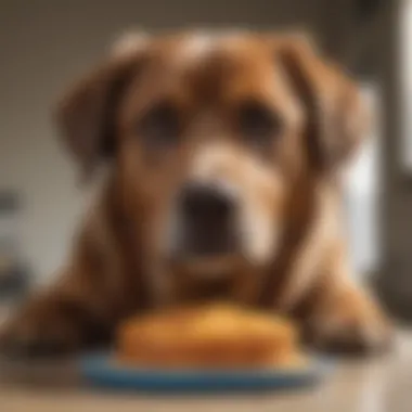 A happy dog enjoying high-protein food in a bowl