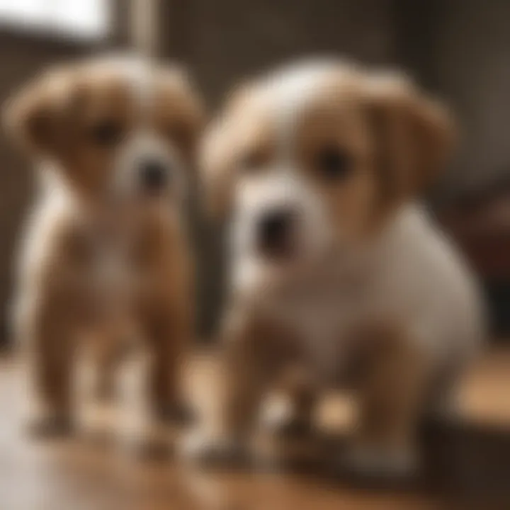 A group of female puppies playing together