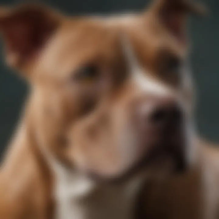 Close-up of a Pitbull Terrier displaying attentive behavior