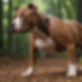 A focused Pitbull Terrier engaged in training exercises