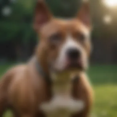 A trainer using positive reinforcement with a Pitbull Terrier