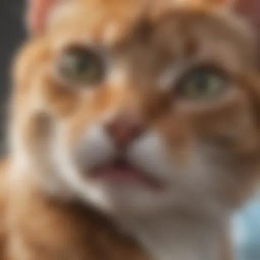 A close-up of a cat scratching its neck, revealing flea irritation.