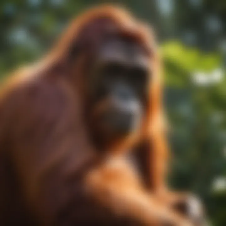 Sumatran orangutan in its natural habitat