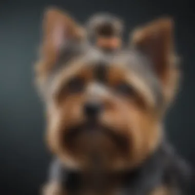 Yorkshire Terrier with distinctive color variations
