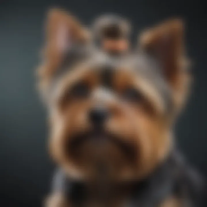 Yorkshire Terrier with distinctive color variations