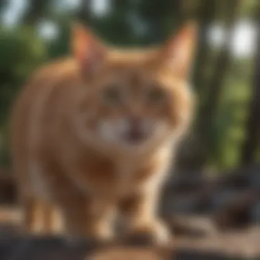 Healthy Cat Enjoying Outdoor Activities A healthy and playful cat enjoying outdoor activities