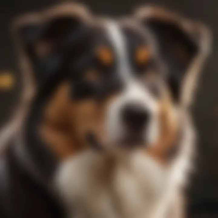 An infographic illustrating the factors affecting Australian Shepherd weight, including genetics and nutrition.