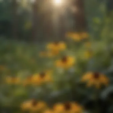 A visual representation of conservation efforts involving Brown Eyed Susans in natural habitats