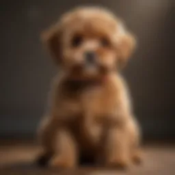Charming brown Maltipoo sitting gracefully