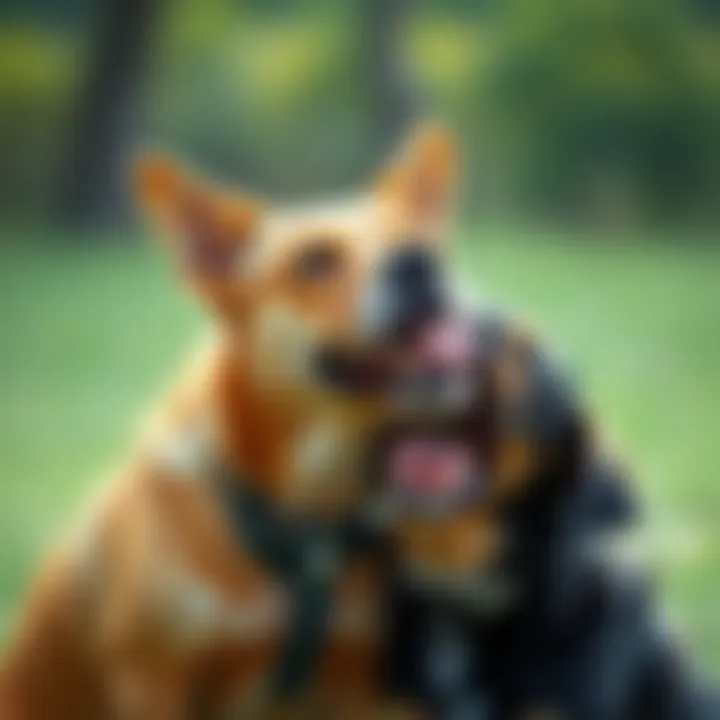 Bonding Through Play A dog and its owner bonding during playtime, with licking behavior displayed