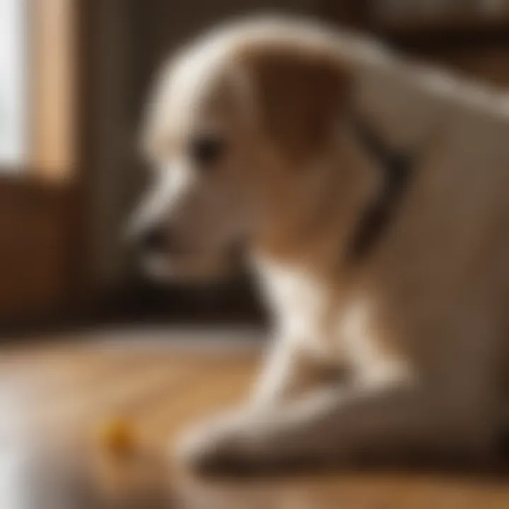 Veterinarian examining an older dog for health issues