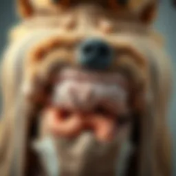 Close-up of a dog's abdomen