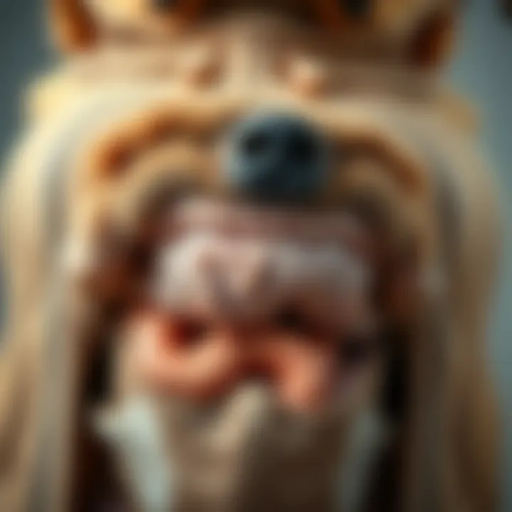 Close-up of a dog's abdomen
