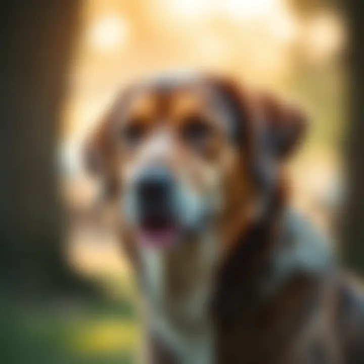 Healthy dog with a shiny coat