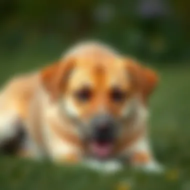 A dog looking uncomfortable