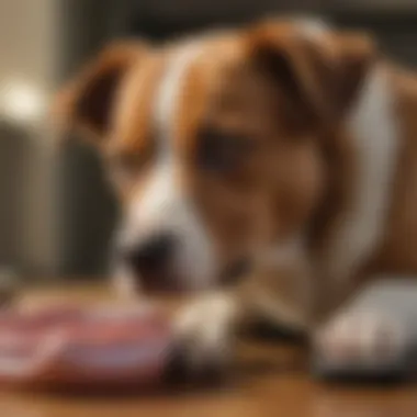 Healthy dog being cared for and monitored in a home environment.