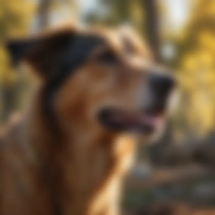 A dog sneezing outdoors, showcasing environmental triggers.