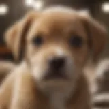 Puppy with concern in its eyes