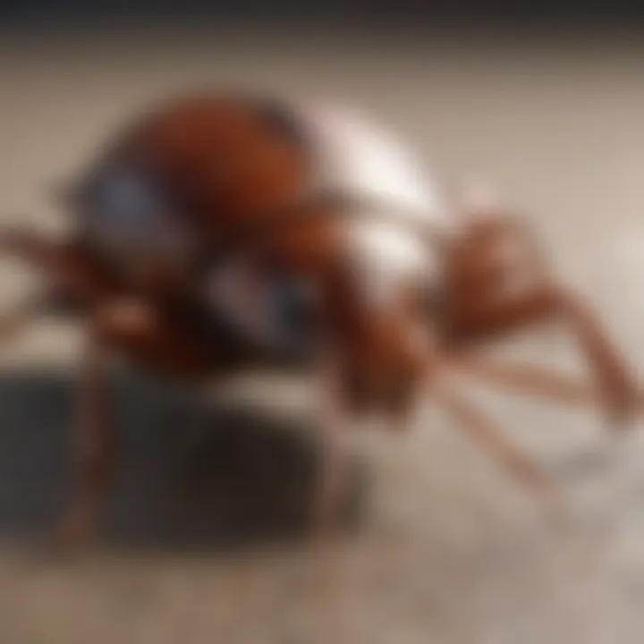 Close-up view of a cockroach on a surface