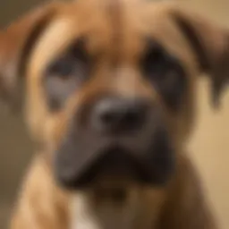 A close-up of a Boerboel puppy showcasing its unique physical features