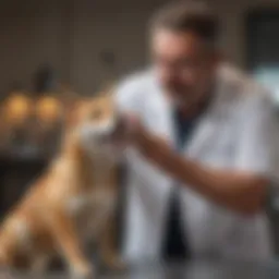 Veterinarian administering a rabies vaccine to a pet